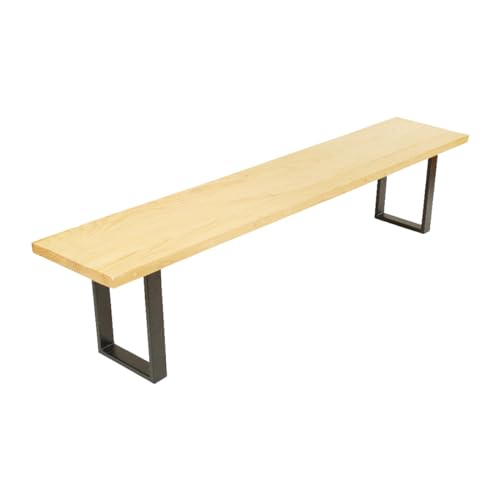 CASA FERRO Elegante Banca Exterior Resistente de Madera Maciza y Metal. Pie de Cama King Size, Comedor, Terraza, Jardín. Estilo Moderno Minimalista. (Pino Natural XG 2.00 m)