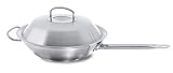Fissler FISS-08483330000 Original Profi Wok with Long Handle and Domed Lid, 12