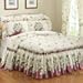 Collections Etc Magnolia Garden Floral Ruffle Skirt Lightweight Bedspread, Sage, Queen