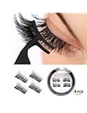 Keelyn Magnetic Eyelashes – Natural Look 3 Magnets Lashes for Full Eye Covered, 0.2mm Ultra Thin Magnet and Easy to Wear 3D Reusable Soft False Eyelashes with Eyelash Tweezer (4 Pcs)