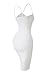 Doramode Sexy Strap Backless Cut-Out Bandage Bodycon Clubwear Midi Dress For Women , White , Small