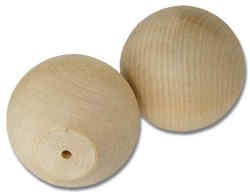 Group of 4 Unfinished Wood Ball Knobs for Crafts, Creating and Embellishing