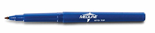 Medline Regular Tip Surgical Skin Markers with Ruler and Labels, Sterile (Pack of 50)