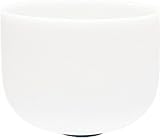 TOPFUND® Frosted B Crown Chakra Quartz Crystal Singing Bowl 8 Inch