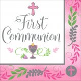 First Communion Party Supplies Girl Pink Theme With Bright Pink Accents Serves 18 Guests And Includes Extra Large Dinner… - Image 4
