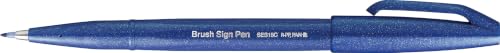 Pentel Brush Sign Pen - Blue (Pack of 10), SES15C-C