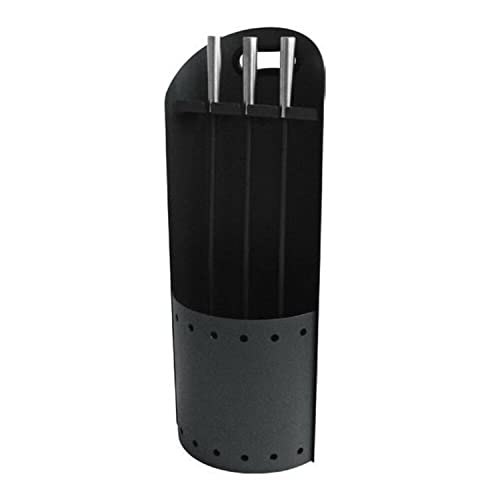 DKD Home Decor Utensili per Camino della Marca, Colore Nero, in Acciaio Inox e Acciaio (23 x 16 x 61 cm)