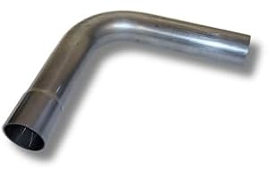 Exhaust Pipe & Fittings -Mandrel Bend Mild Steel, 2"/2.25"/2.5" - 45°/90°/Straight (90 Degree Mild Steel, 2.5 Inch)