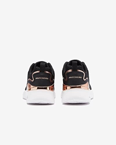 SKECH-AIR DYNAMIGHT THE HALCYON, Scarpe da Ginnastica Donna, Black Mesh Rose Gold Trim, 38 EU
