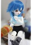 1/6 bjd wig doll DIY High-Temperature blue long curly hair for BJD/DD dollfie