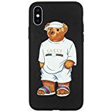 Stylish Bear Custom Fashion Protective Flexible Case/Cover/Skin Leather Finish for iPhone (White Bear, iPhone X)
