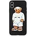 Stylish Bear Custom Fashion Protective Flexible Case/Cover/Skin Leather Finish for iPhone (White Bear, iPhone X)