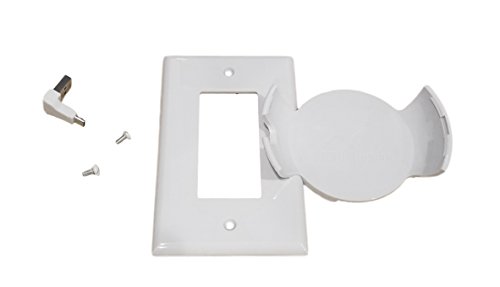 The USB Cover Plate Mount for Google Home Mini (1st Gen): Custom Built-in Holder and Outlet Wall Mount - Designed in The USA by Mount Genie (White, 1-Pack)
