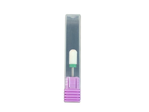 Beauticom Professional USA Ceramic White ROUND Top LARGE Barrel Bit Nail Drill (Grit: COARSE) 3/32" Shank Size