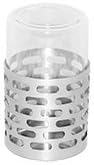 Mod18 Steelworks SM-71 Candle Holder w/ Glass, Polished Stainless