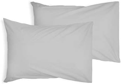 CH FURNISHING 2 Pillow Cases (50 x 70 CM, SILVER) Soft Polycotton Pillow Covers, Durable Fine Quality Percale Bedroom Pillow Cover