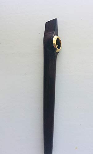 Classic Wooden Medwakh Pipe/Arabian Dokha wooden Pipe W Leather Brown Case W Velvet Bag ((A3))