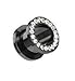 TOUCHNEW Black Anodized Titanium Over Surgical Steel Screw-on Plugs/gauges with Clear Diamond Cz Stones 2 Pieces (1/2'' (12MM))