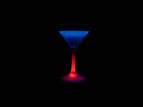 Fortune Products LG-6001 Crystalight Lighted Martini Glass, 5" Diameter x 7.25" Height, 8 oz. Capacity (Pack of 4)