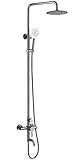 HAOXIN Outdoor Shower Fixtures,SUS 304 Stainless Steel Wall Mounted 3 Functions Shower Systems Faucet Set with 7.9" Rain Shower,Brushed Nickel,A5108N