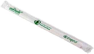 100 pcs Biodegradable Drinking Eco Straws for Cold Drinks -Individually Wrapped PLA Disposable & Compostable