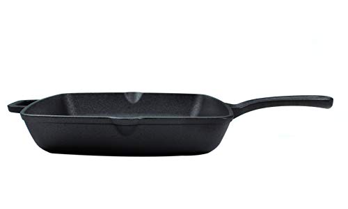 Cast Iron Grill Pan with Extra Thick Silicone Hot Handle Holder, Assist Handle Holder, Grill Scraper - Thumbnail 4