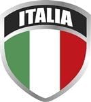 1 - 3" Italy Shield Flag Sticker - Silver Outline