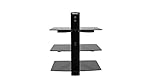 QualGear Universal Triple Shelf Wall Mount for A/V Components Upto 8Kgs/17.6Lbs(X3), Black (Qg-dB-003-Blk)
