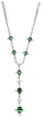 14kt White Tsavorite Garnet &amp; 1 1/2 CTW Diamond Necklace