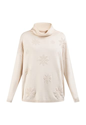 CARNEA Maglione Lavorato a Maglia, Crema, M/L Donna