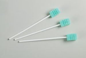 Dentips Disposable Oral Swabs - Treated with Dentifrice (Mint flavored) - Green - Packaged 10/pk, 1