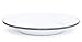 Enamelware Raised Salad Plate, 8 inch, Vintage White/Grey (Single)