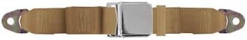 2-Point Lap Seat Belt, Tan, 60 Inch Length, with Chrome Lift Latch