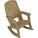 Semco Plastics Rockaway Heavy Duty Polyethylene All Weather Outdoor Rocking Chair with Backrest and Armrests for Porch, Deck and Patio, Taupe