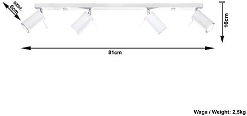 Sollux Ring SL.0331 Spotlight Bars Flush 4 Light White GU10, 4-Flammig - Image 5