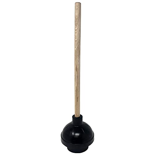 Heavy Duty Black Toilet Plunger with Double Thrust Force Suction Cup