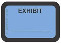 LegalStore Exhibit Labels"Exhibit" Blue, Laser Compatible on 8.5"x11" Sheets