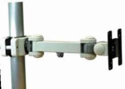 DP125W - LCD Monitor Pole Arm 12" - White