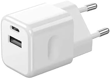 Cargador Rápido 20W USB-C para iPhone Samsung - Mini Cargador Ultra Rápido para Smartphone - Doble Puerto USB Type C y USB A para iPhone 11/12 / 13/14 / Pro/MAX y S21 / S22