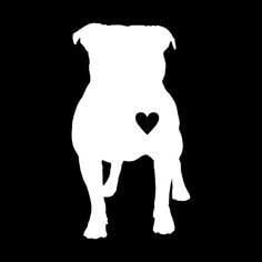 Pit bull WHITE heart Decal for Car, Truck, Laptop, Tablet, Window, Glass, Motorcycle, Minivan, Decoration, Vinyl