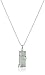 Amazon Collection Rhodium-Plated Sterling Silver Green Jade Bamboo Pendant Necklace