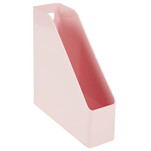 mDesign Plastic Slim Vertical File Folder Storage Organizer Bin with Handle Hold Notebooks