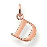 Glucky : 925 silver letter New style rose gold plated D pendant charms (1.3x1cm) fit bracelets, DIY jewelry, TSCH-M103