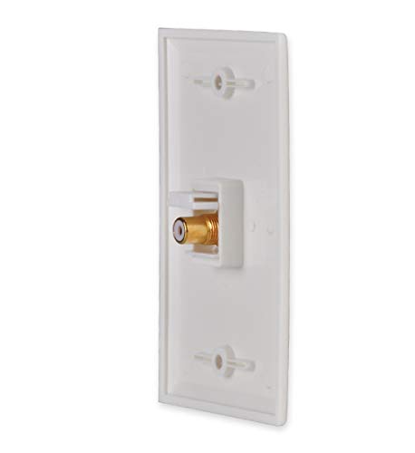 DCFun RCA Wall Plate, Composite RCA Wallplates with Female to Female RCA Keystone Jack Insert - 1 Port