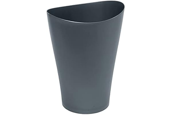 Rubbermaid Spa Works Vanity Wastebasket, Home/Bathroom/Office Use, Small 2.25 Gallon, Plastic, Gunmetal Blue