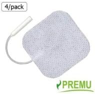 12 Electrode Pads 2"X 2" square White Cloth, Re-Usable, Self-Adhering, with MULTI-STICK GEL