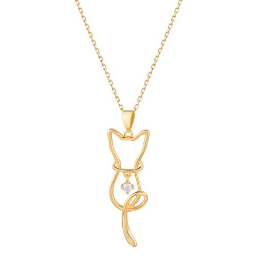 S.Leaf Cat Lover's Necklace - Cat Pendant for Women, Birthday Gifts for Her & Friends