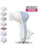PIXNOR P2017 Waterproof Facial Cleansing Brush and Massager with 7 Brush Heads for Removing Blackhead, Exfoliating and Massaging (Light Blue)