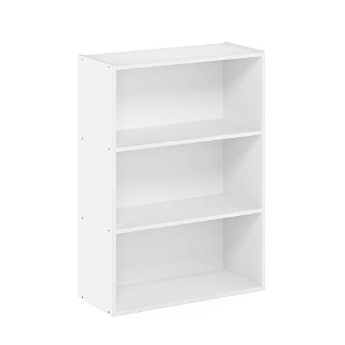 Furinno Pasir 3-Tier Open Shelf, White Plain
