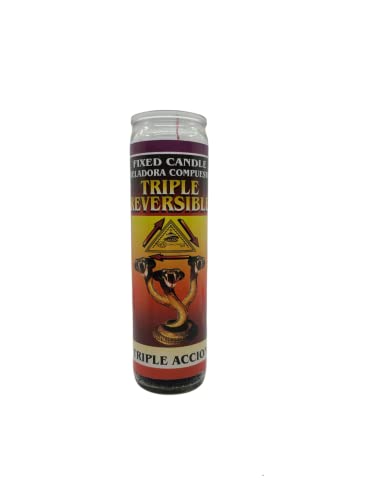 Triple Reversible Fixed Candle, Red/Black
